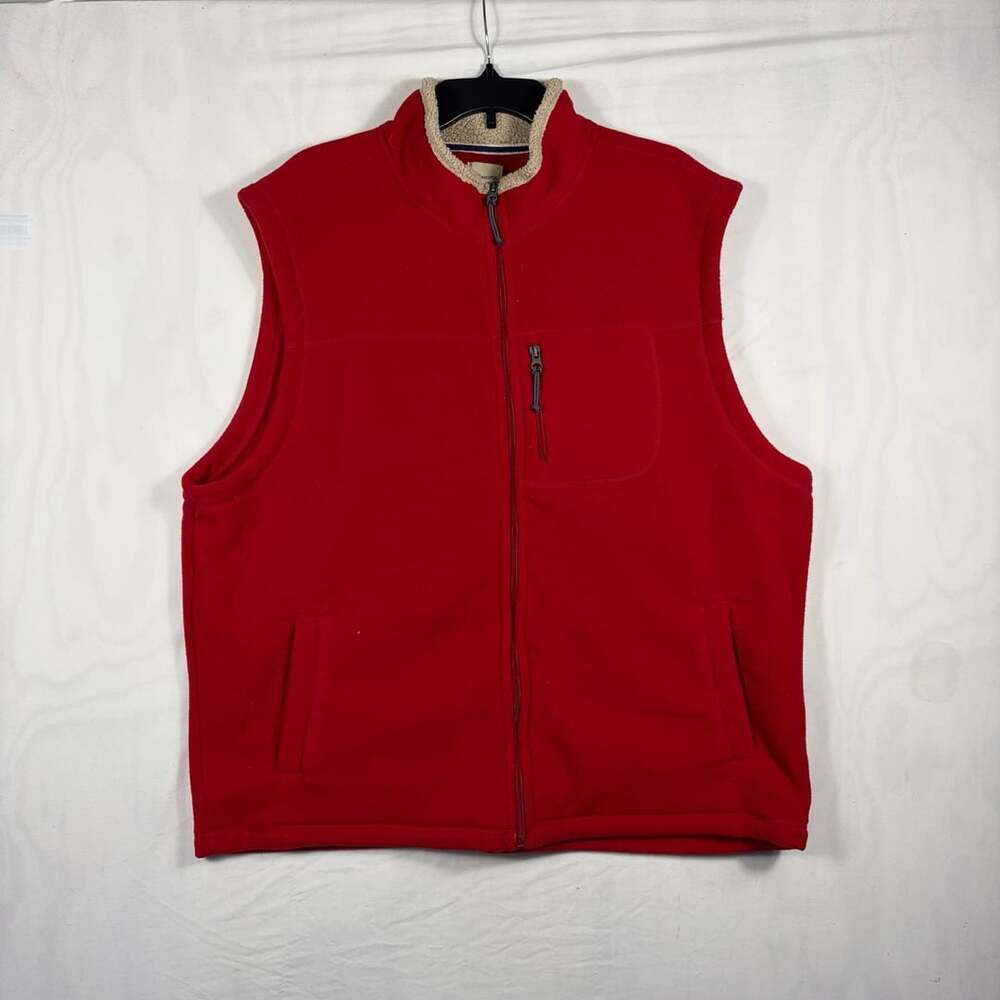 G.H. Bass & Co. Red Full Zip Fleece Sleeveless Vest XXL
